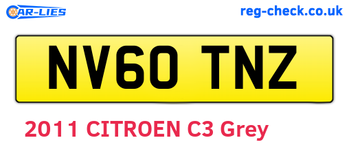 NV60TNZ are the vehicle registration plates.
