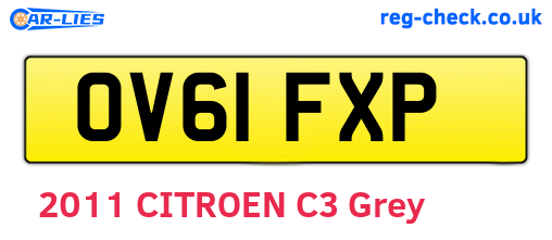 OV61FXP are the vehicle registration plates.