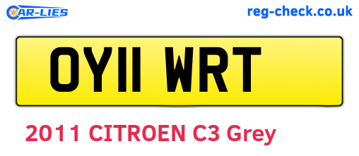 OY11WRT are the vehicle registration plates.