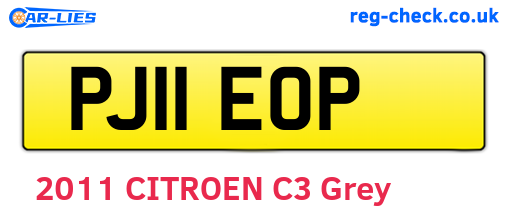 PJ11EOP are the vehicle registration plates.
