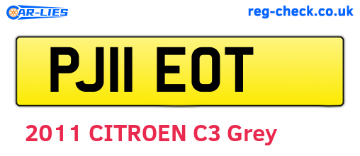 PJ11EOT are the vehicle registration plates.