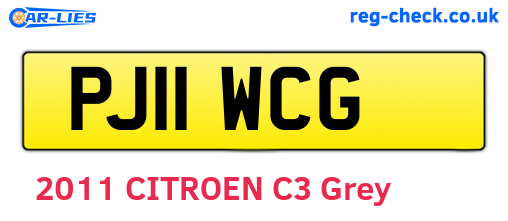 PJ11WCG are the vehicle registration plates.