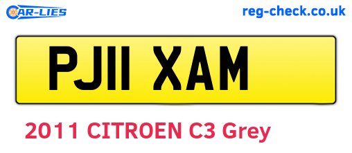 PJ11XAM are the vehicle registration plates.