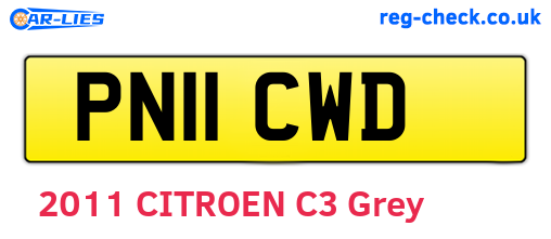 PN11CWD are the vehicle registration plates.