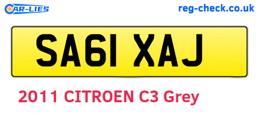 SA61XAJ are the vehicle registration plates.