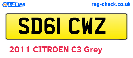 SD61CWZ are the vehicle registration plates.