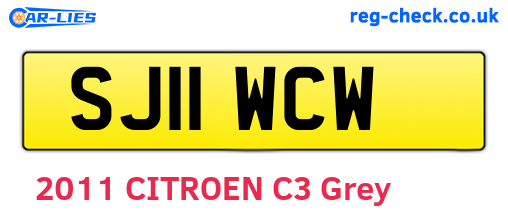 SJ11WCW are the vehicle registration plates.