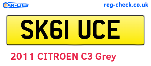 SK61UCE are the vehicle registration plates.