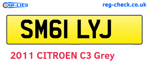 SM61LYJ are the vehicle registration plates.