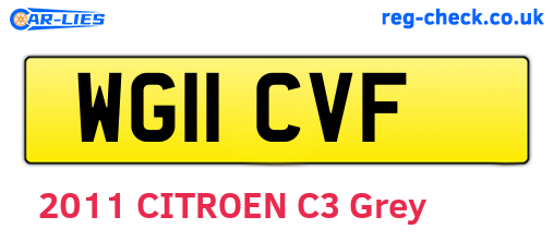 WG11CVF are the vehicle registration plates.