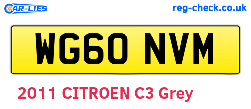 WG60NVM are the vehicle registration plates.