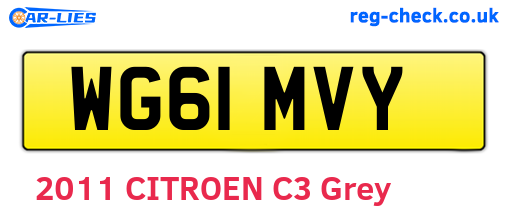 WG61MVY are the vehicle registration plates.