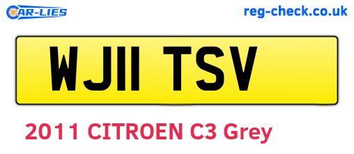 WJ11TSV are the vehicle registration plates.