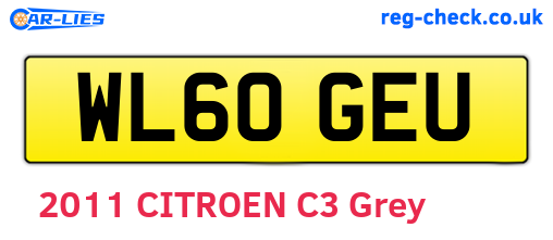 WL60GEU are the vehicle registration plates.