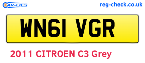 WN61VGR are the vehicle registration plates.