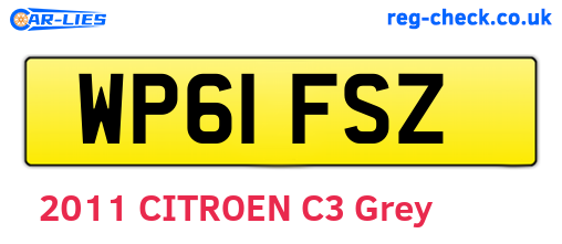WP61FSZ are the vehicle registration plates.