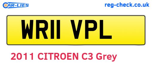 WR11VPL are the vehicle registration plates.