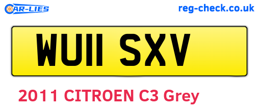 WU11SXV are the vehicle registration plates.