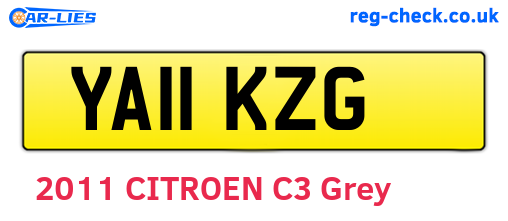 YA11KZG are the vehicle registration plates.