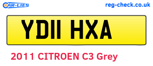 YD11HXA are the vehicle registration plates.