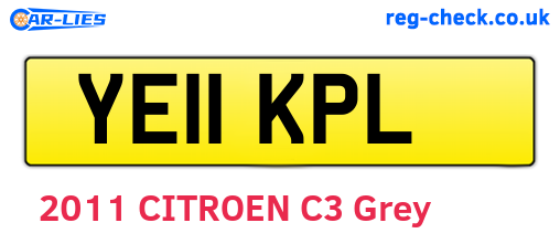YE11KPL are the vehicle registration plates.