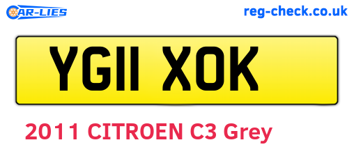 YG11XOK are the vehicle registration plates.