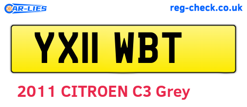 YX11WBT are the vehicle registration plates.