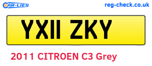 YX11ZKY are the vehicle registration plates.