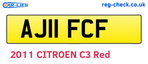 AJ11FCF are the vehicle registration plates.