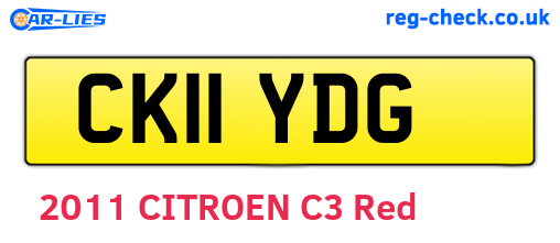 CK11YDG are the vehicle registration plates.
