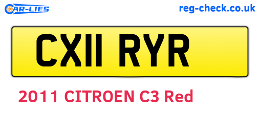 CX11RYR are the vehicle registration plates.