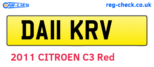 DA11KRV are the vehicle registration plates.
