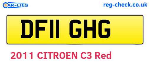 DF11GHG are the vehicle registration plates.