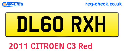 DL60RXH are the vehicle registration plates.