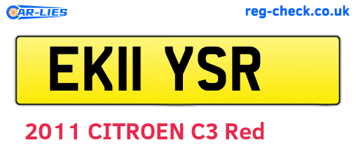EK11YSR are the vehicle registration plates.