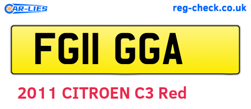 FG11GGA are the vehicle registration plates.