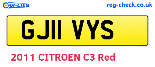 GJ11VYS are the vehicle registration plates.