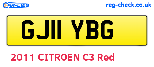 GJ11YBG are the vehicle registration plates.