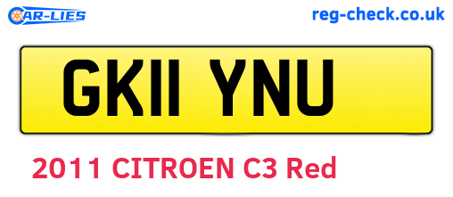 GK11YNU are the vehicle registration plates.