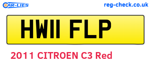 HW11FLP are the vehicle registration plates.