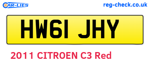HW61JHY are the vehicle registration plates.