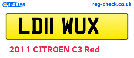 LD11WUX are the vehicle registration plates.