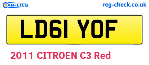 LD61YOF are the vehicle registration plates.