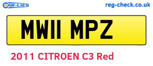 MW11MPZ are the vehicle registration plates.