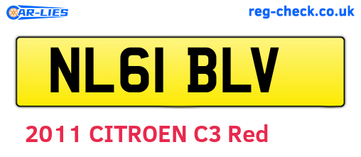 NL61BLV are the vehicle registration plates.