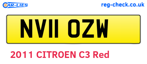 NV11OZW are the vehicle registration plates.