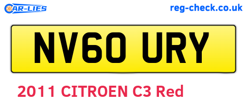 NV60URY are the vehicle registration plates.