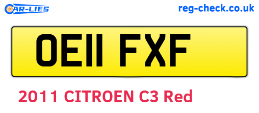 OE11FXF are the vehicle registration plates.