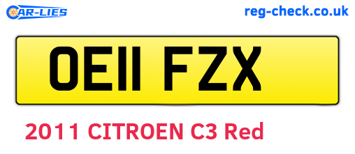 OE11FZX are the vehicle registration plates.