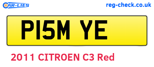 P15MYE are the vehicle registration plates.
